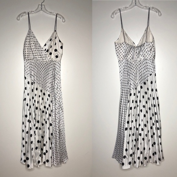 Jill Stuart Polka Dot Pleated Chiffon Imogen Maxi Dress 6 - Picture 3 of 11